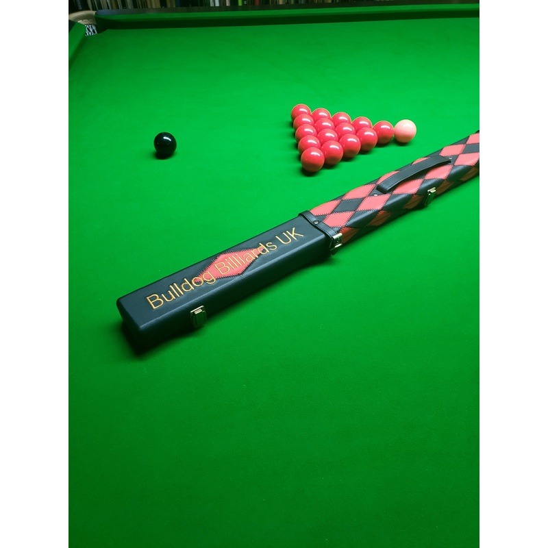 BULLDOG BILLIARDS UK 1 piece LUXURY diamonds tournament style cue case for 1 x cue and extensions or 2 x cues RED