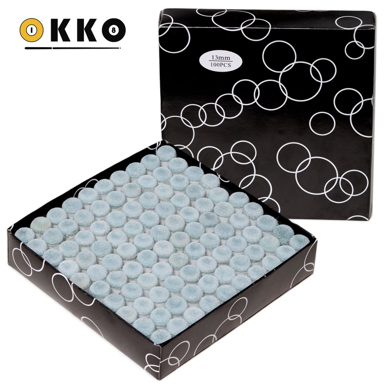 OKKO Billiard Slip-On Tips 13mm Soft, Pack of 100