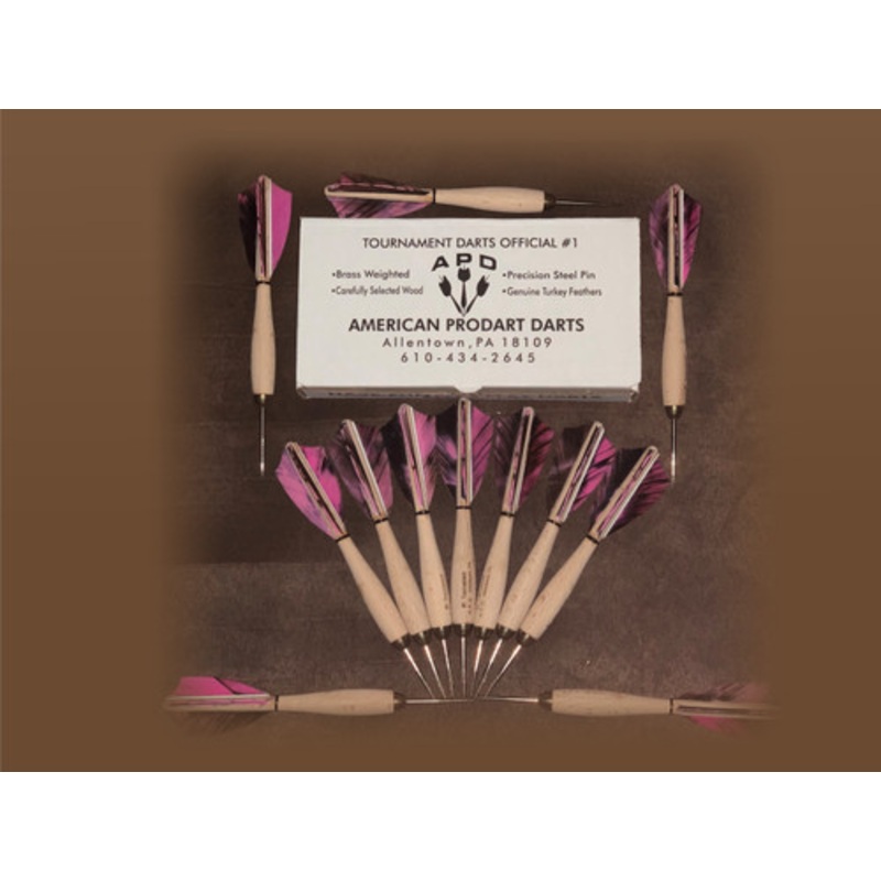 APD No.1 Official Tournament Darts Pink Camo Feather (Dozen)