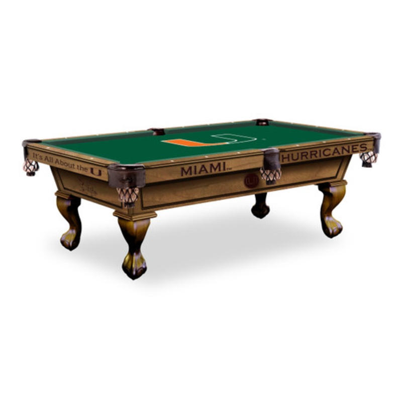 Miami Hurricanes Pool Table