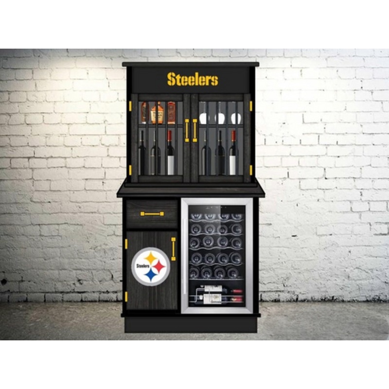 Pittsburgh Steelers Custom Liquor Bar Hutch