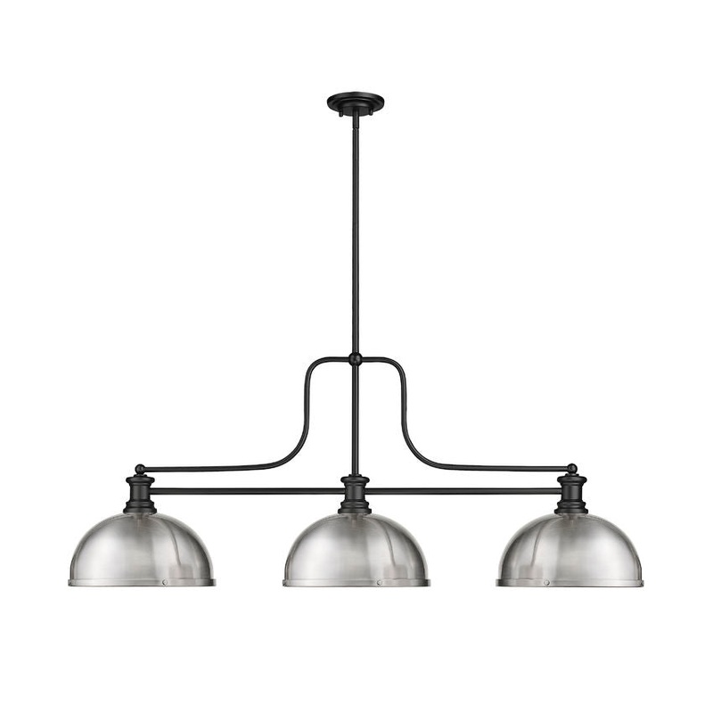Z-Lite Melange Matte Black with Brushed Nickel Dome Shade