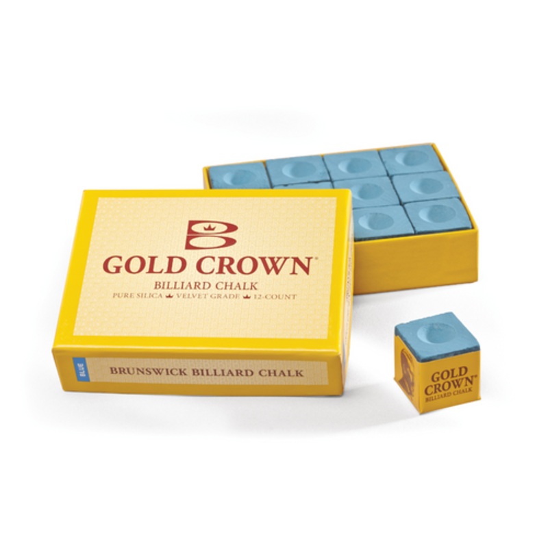 Brunswick Gold Crown Chalk 12 Cube Box – Blue