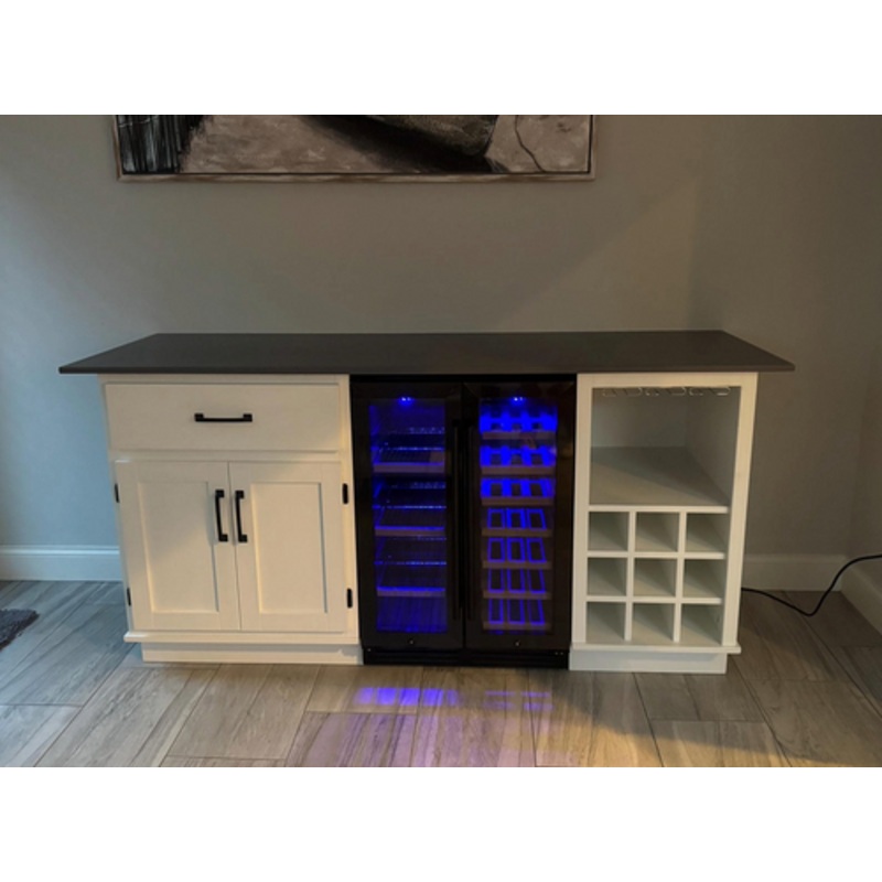 Modern Custom Wall Bar Cabinet With Rustic Top