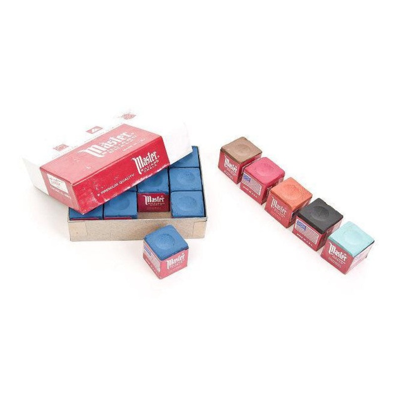 Master Chalk 12 Cube Box|Blue (Standard)|Green|Red|Brown|Rust|Black|Gray|Gold