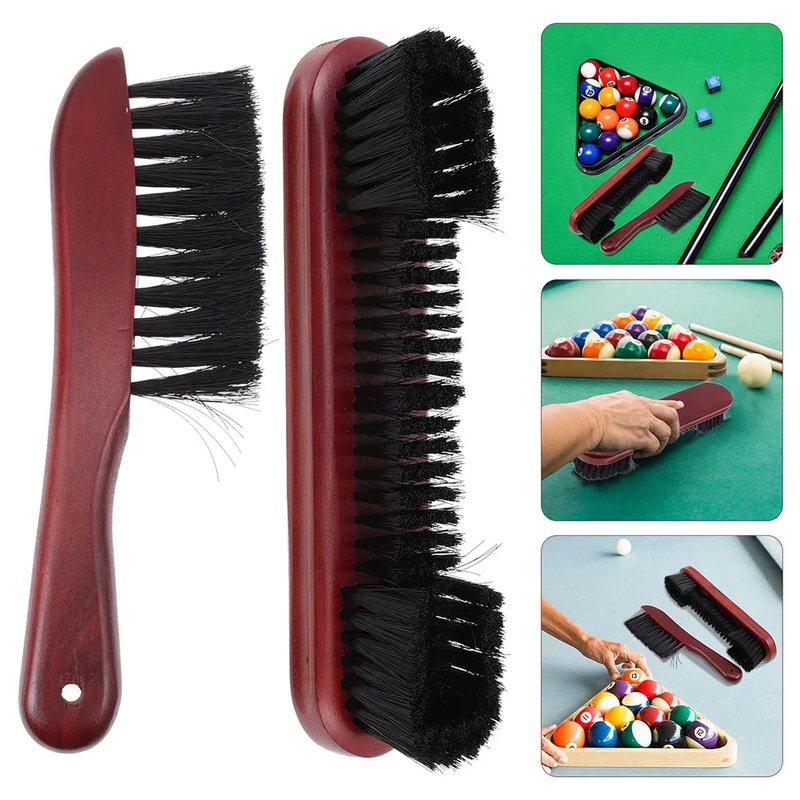 2 Pcs Pool Table Cleaning Tool Bristle Brush Accessories Necessity Hair Brush Billiard Snooker Pool Gloves Feature For Training
