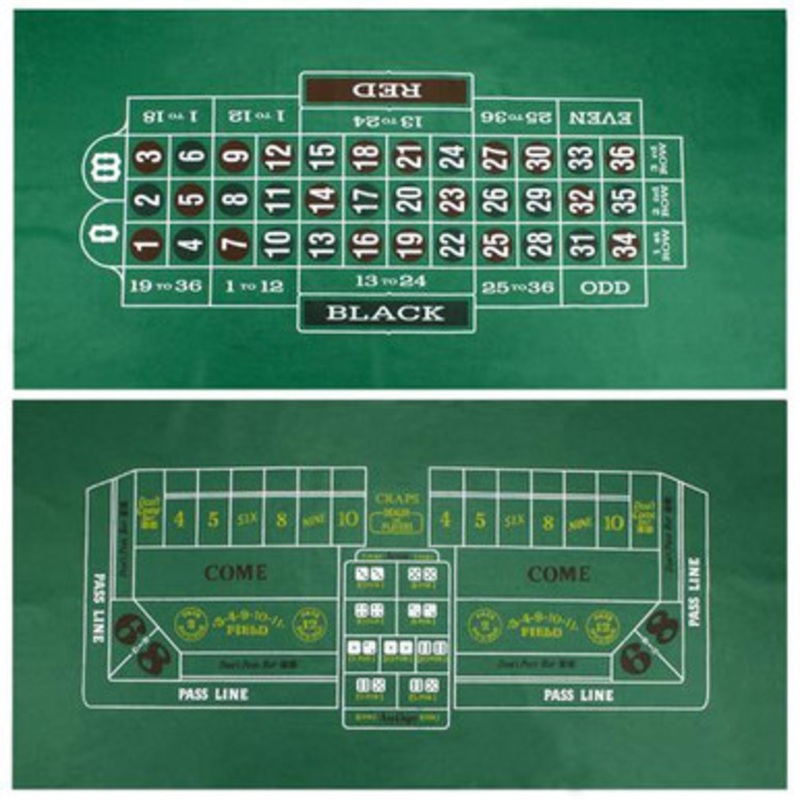 Brybelly Craps and Roulette Felt Layout