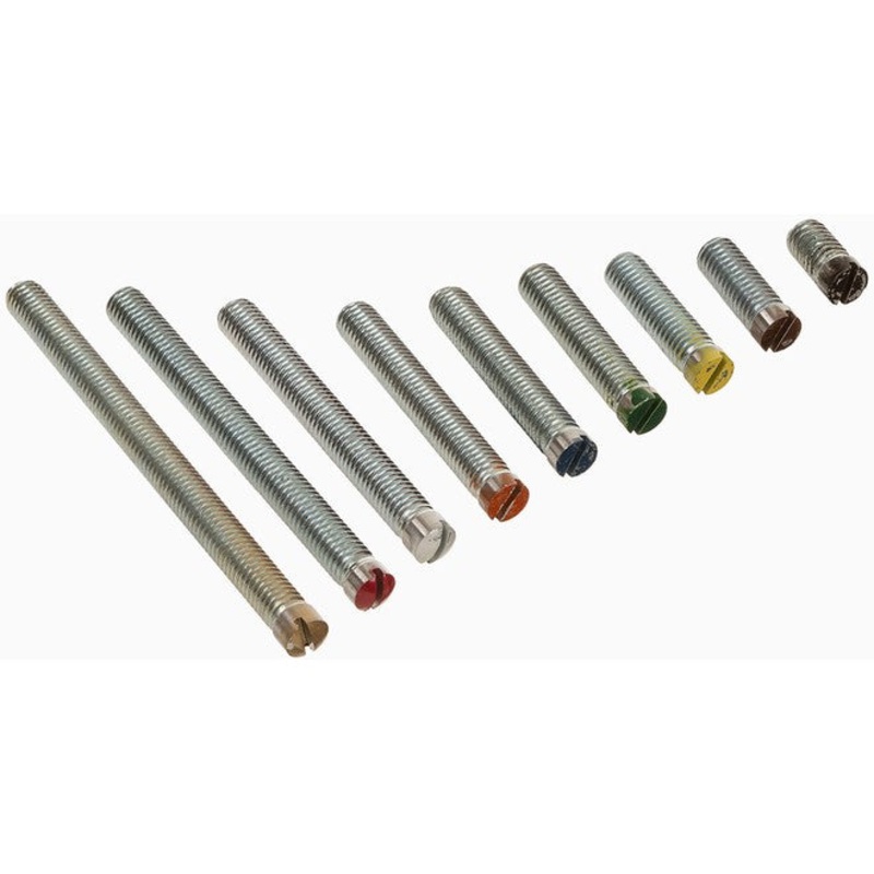 J. Pechauer Weight Bolts|.1 oz nylon lockdown screw|.3 Ounce Pink|.6 Ounce Black|1 Ounce Brown|1.3 Ounce Yellow|1.6 Ounce Green|2 Ounce Blue|2.3 Ounce Orange|2.6 Ounce White|4.4 Ounce Gold|3.7 Ounce Red