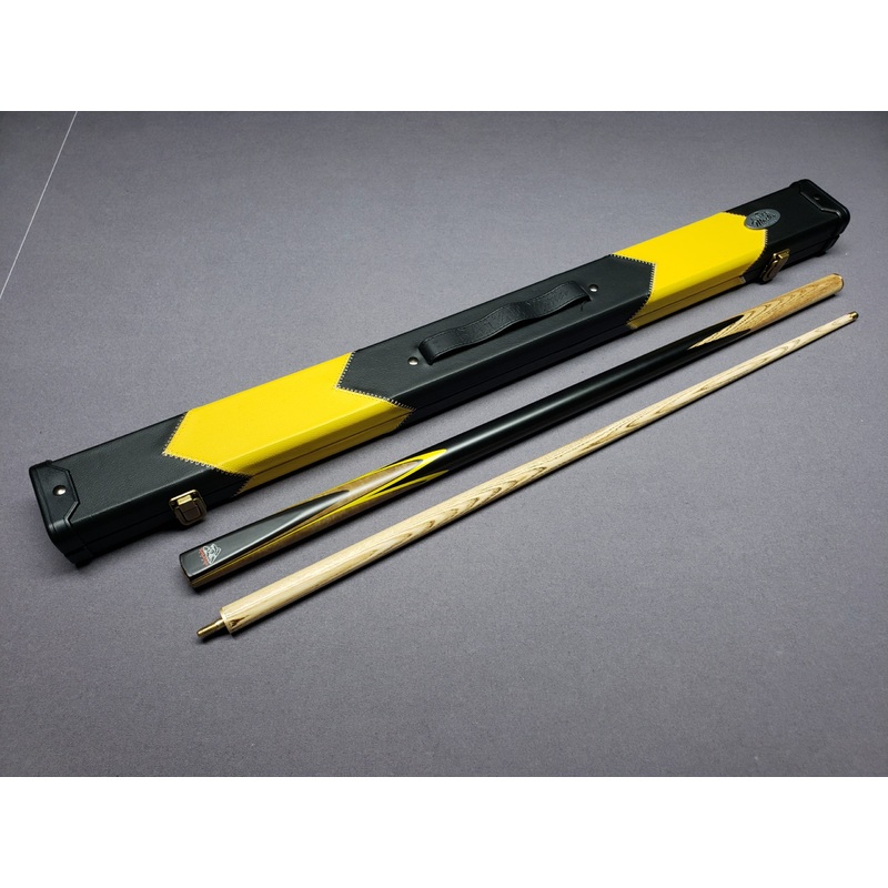Spartan Fury 2 piece centre jointed cue and Baize Master deluxe arrows hard case set YELLOW