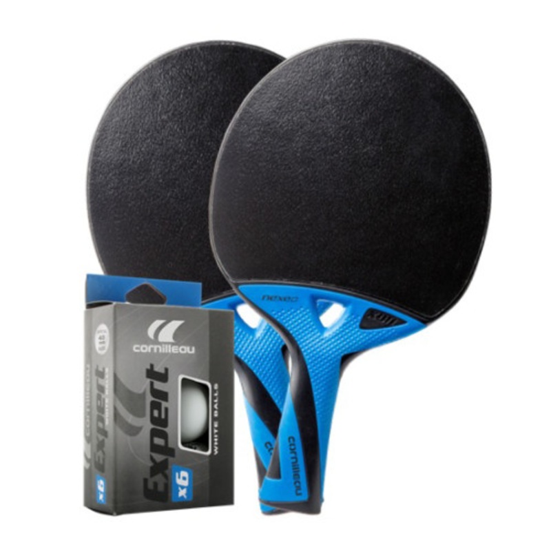 Cornilleau NEXEO X90 Carbon Weatherproof Table Tennis 2-Player Racket Set