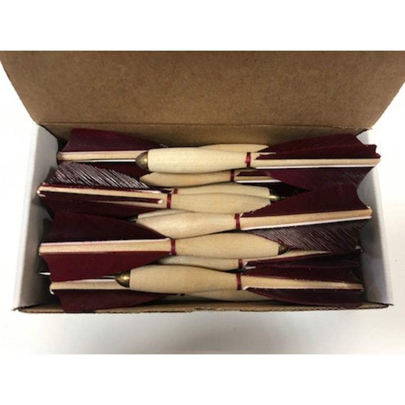 APD No.1 Official Tournament Darts Dark Red Feather (Dozen)