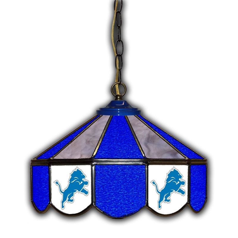Detroit Lions  14 Glass Pub Lamp