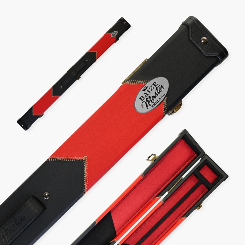 Baize Master Deluxe arrows 2 piece matching interior case RED for centre jointed cues