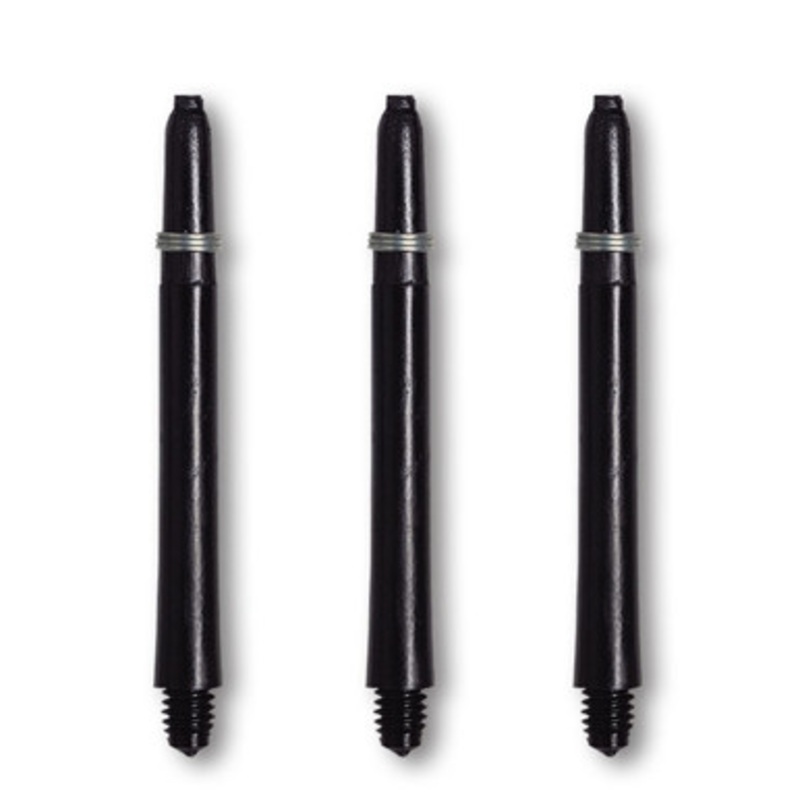 Dart World Nylon Black Shafts with Rings – Medium