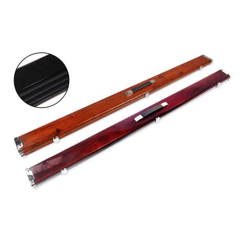 1 Piece Pro Aluminium extra wide case for 3 x Cues.  Metal Ends high quality grain design case in BROWNWOOD