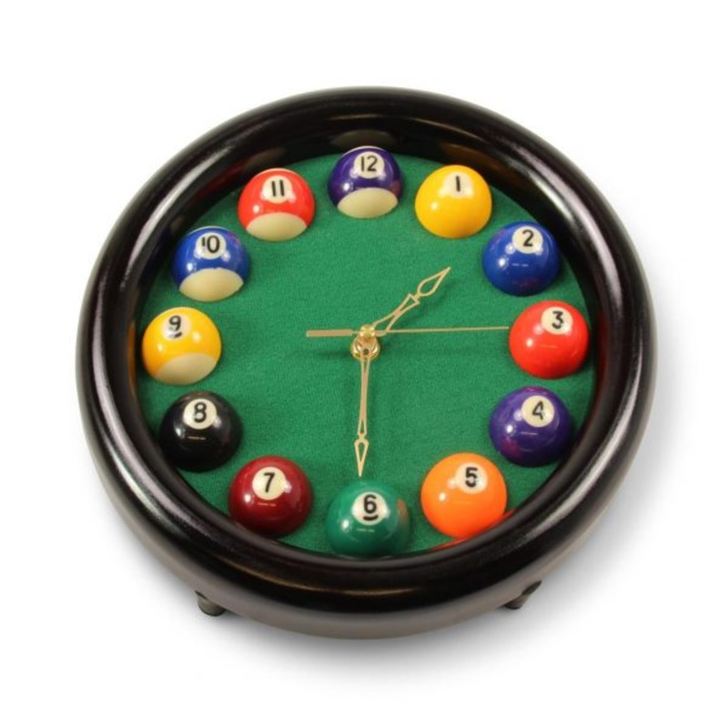 Round pool ball quartz clock 11 Black surround