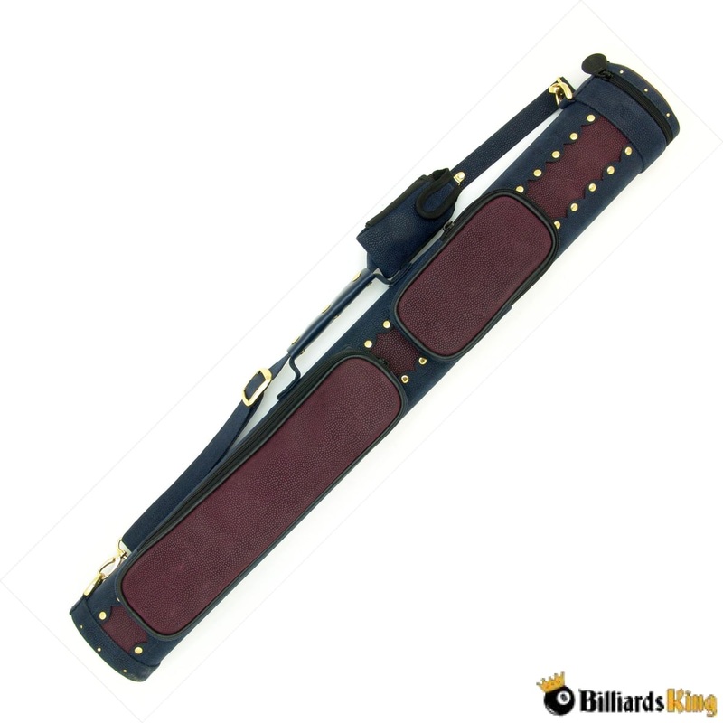 Schmelke 2×2 2 Butt 2 Shaft Blue & Maroon Hard Pool Cue Case T250