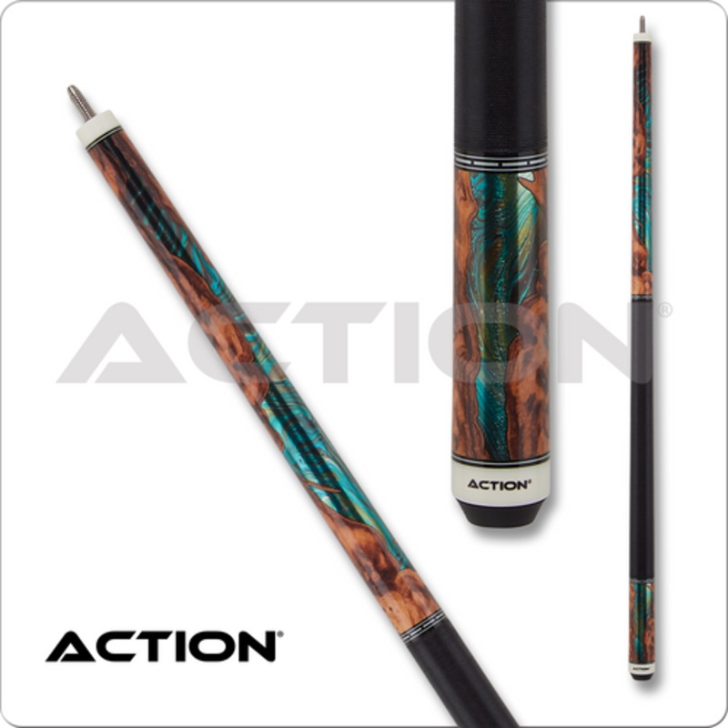 Action Fractal ACT160 Honey and Teal Pool Cue