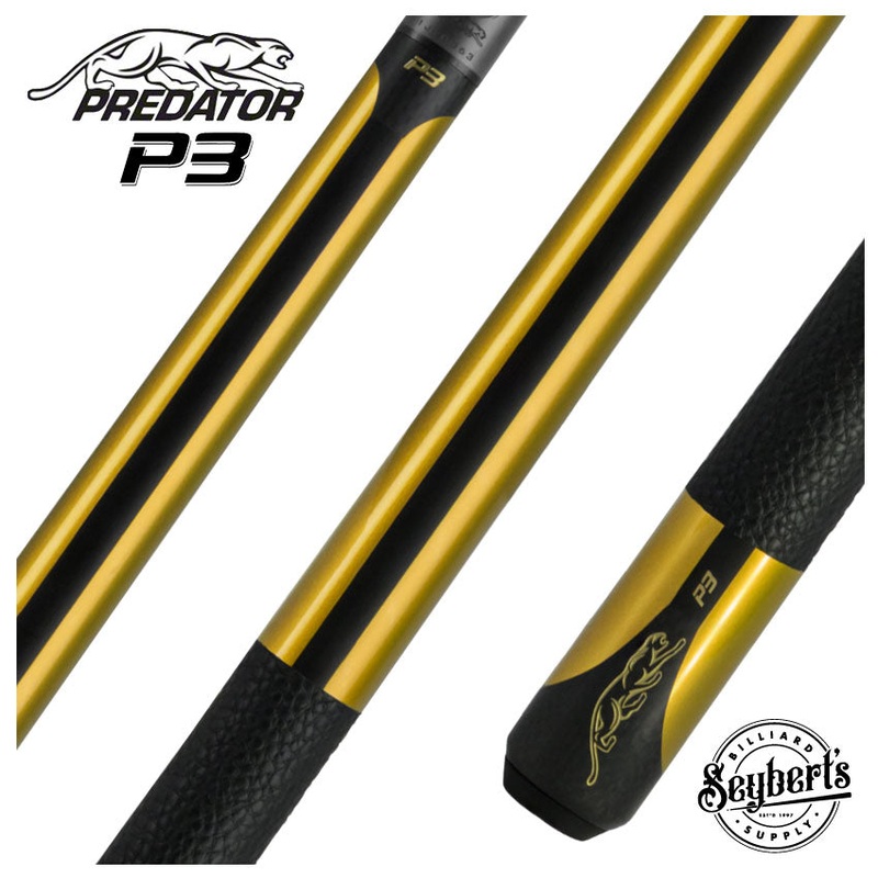 Predator P3 Metallic Gold Pool Cue with Luxe Leather Wrap – Uniloc