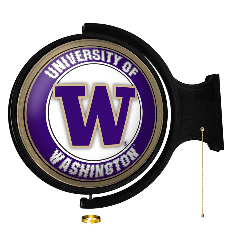 Washington Huskies: Original Round Rotating Lighted Wall Sign