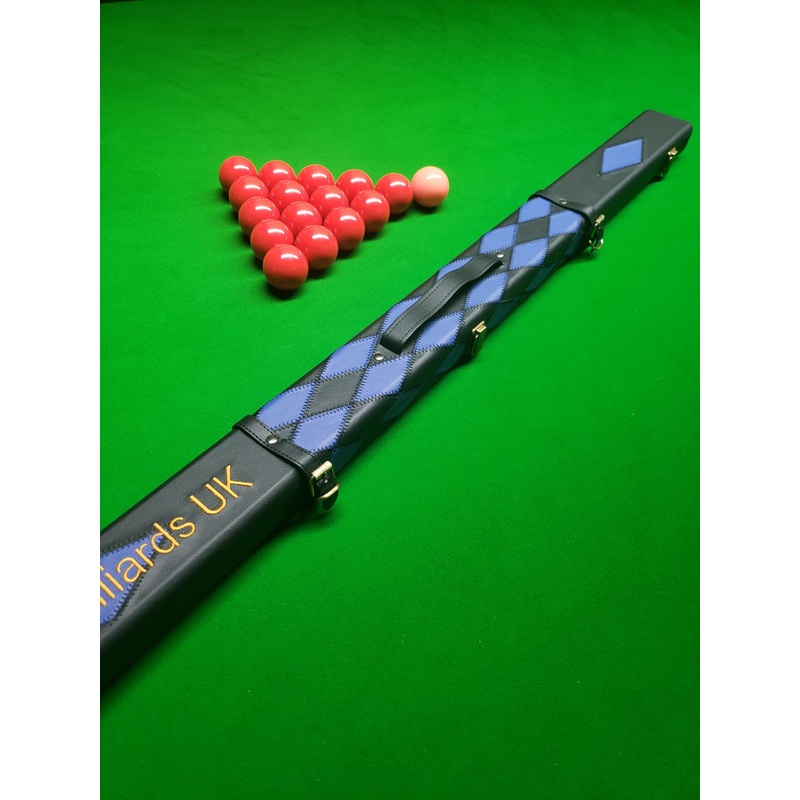 BULLDOG BILLIARDS UK 1 piece LUXURY diamonds tournament style cue case for 1 x cue and extensions or 2 x cues BLUE