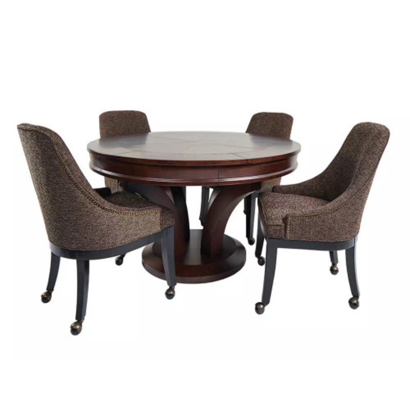 Presidential Hamilton Espresso Convertible Game Table Set with 4 Chairs