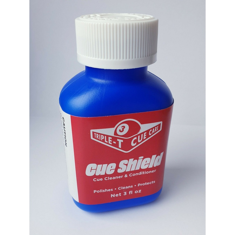 TRIPLE T CUE SHIELD cue cleaner and shaft conditioner 3oz bottle