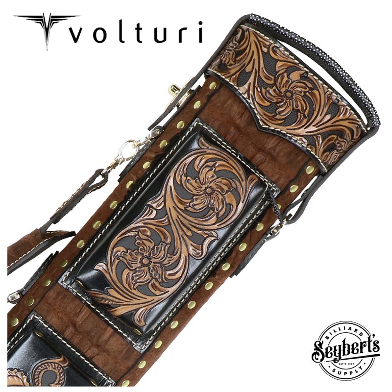 Volturi Custom Brown Crocodile 4×8 Hard Pool Cue Case – VCBC4X8