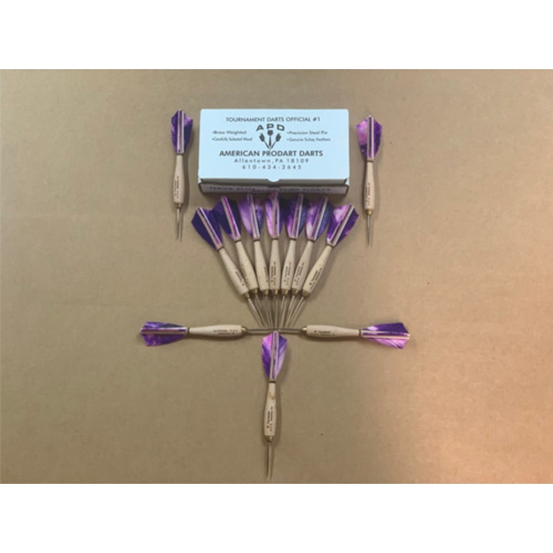 APD No.1 Official Tournament Darts Purple Camo Feather (Dozen)