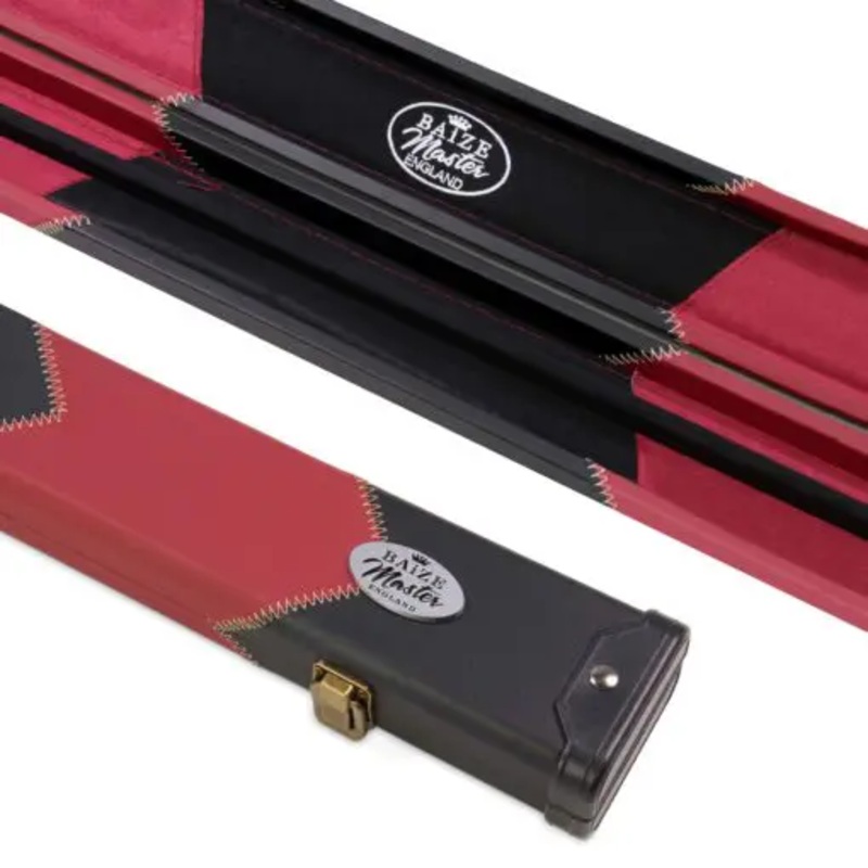 Baize Master Deluxe arrows 2 piece matching interior case BURGUNDY for centre jointed cues