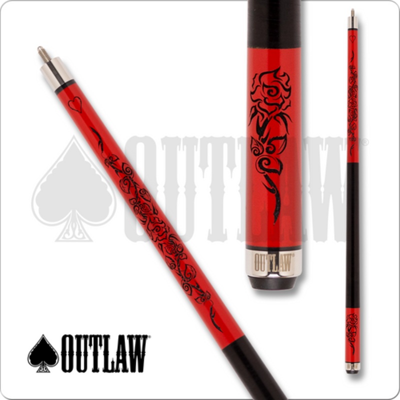 Outlaw OL40 Red Rose Pool Cue