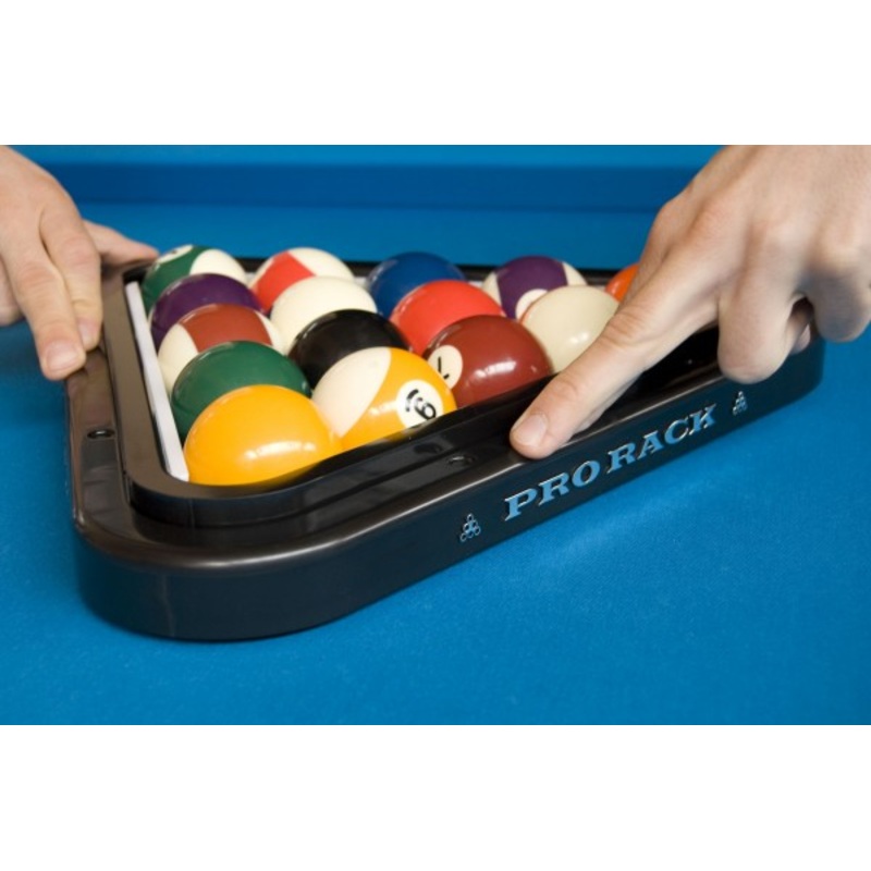 Triangle PRO RACK in black for American pool sized balls (2 1/4) 57.2mm balls. Press for a tight rack