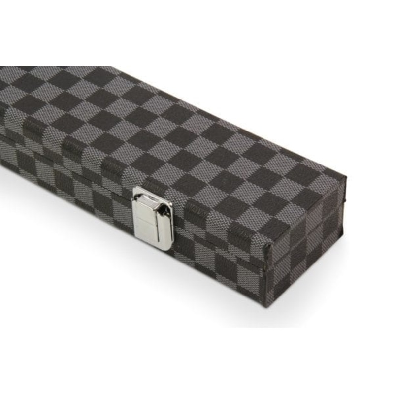 Checked hard cue case for 3/4 cue BLACK/GREY