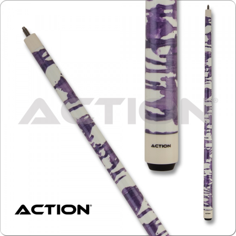 Action Gloss and Shimmer splatter 9 ball cue white/purple