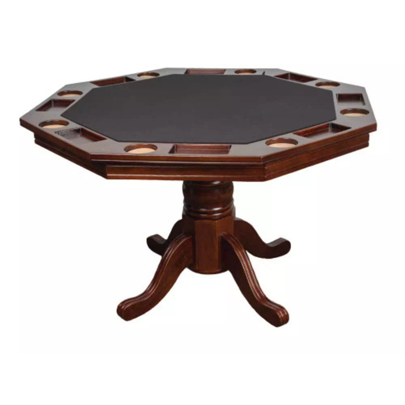 Presidential Octagonal Two-in-One Espresso Poker Table