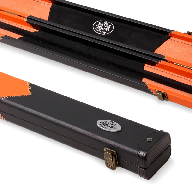 Baize Master Deluxe arrows case for TWO x 1 piece cues ORANGE ARROWS