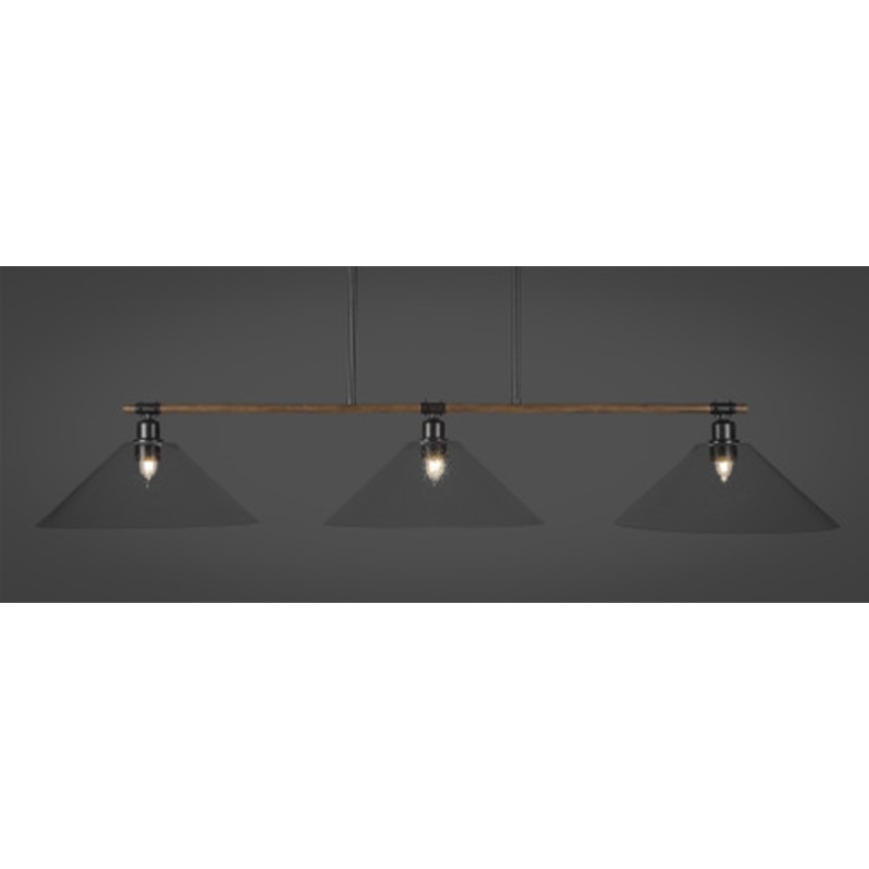 Toltec Blacksmith 3-Light Bar with 16 Clear Bubble Glass