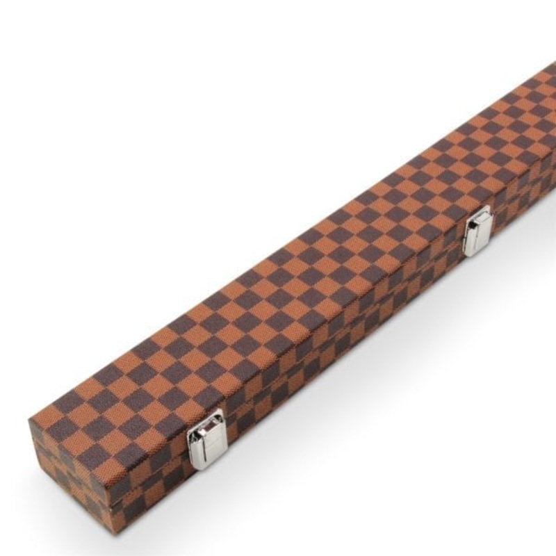 Checked hard cue case for 3/4 cue BROWN
