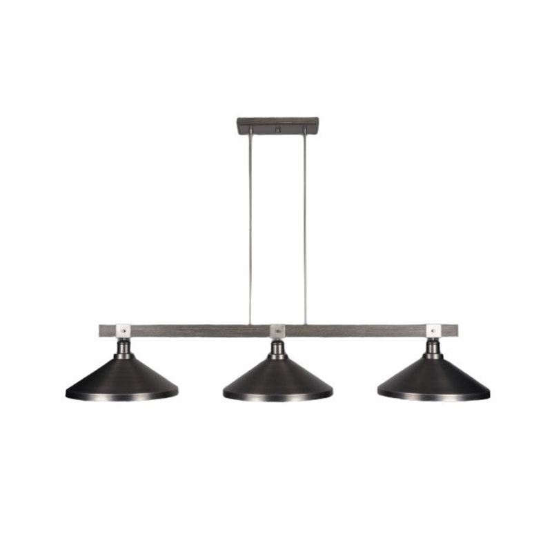 Toltec Lighting Tacoma 3-Light with Graphite Metal Shades