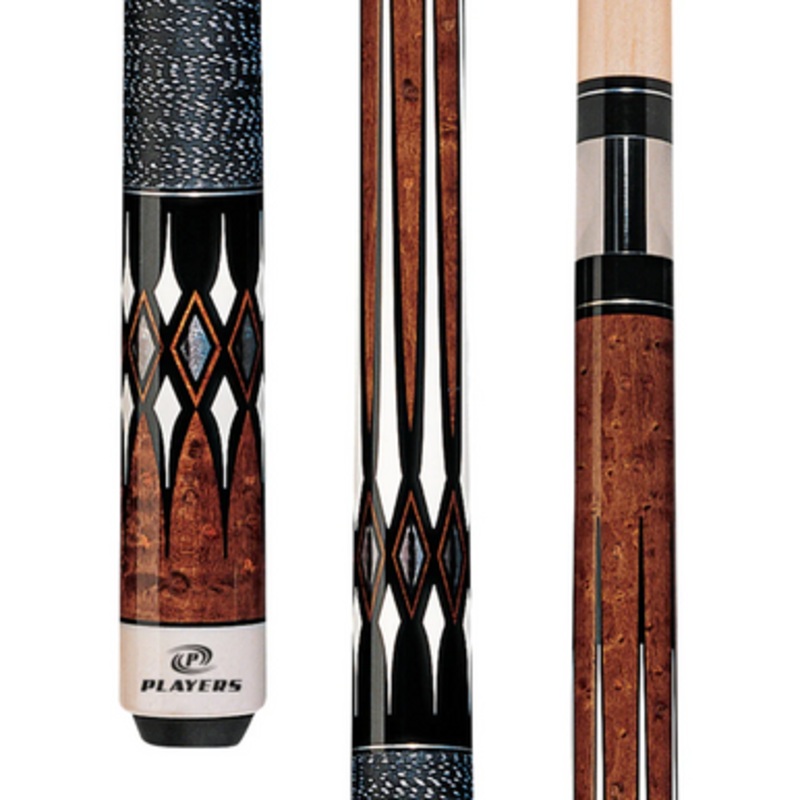 Players G-2252 Maple & Black Cue w/Linen Wrap Cue