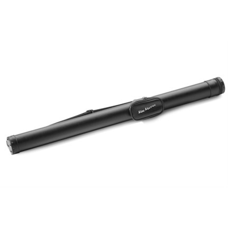 MacMorran cue case tube style for centre split cues, holds1 butt and1 shaft , with carry strap and accessory pocket