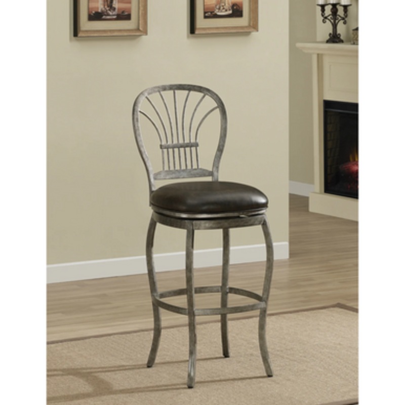 American Heritage Dual Height Harper Rustic Pewter Stool