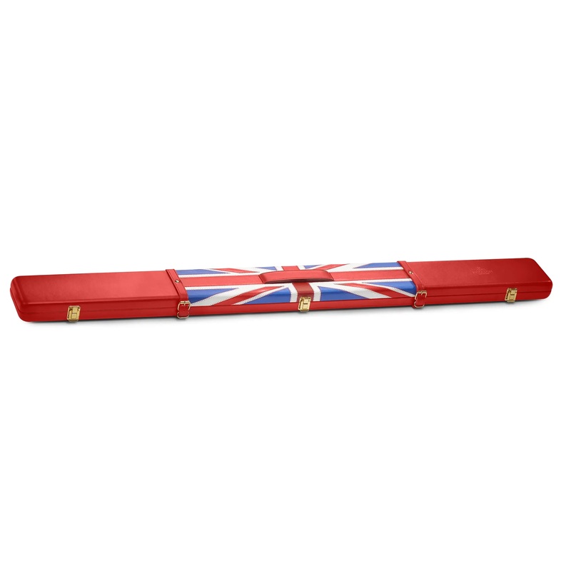 Peradon GENUINE LEATHER UK Union Jack 3/4 case SUEDE lined, RED LEATHER