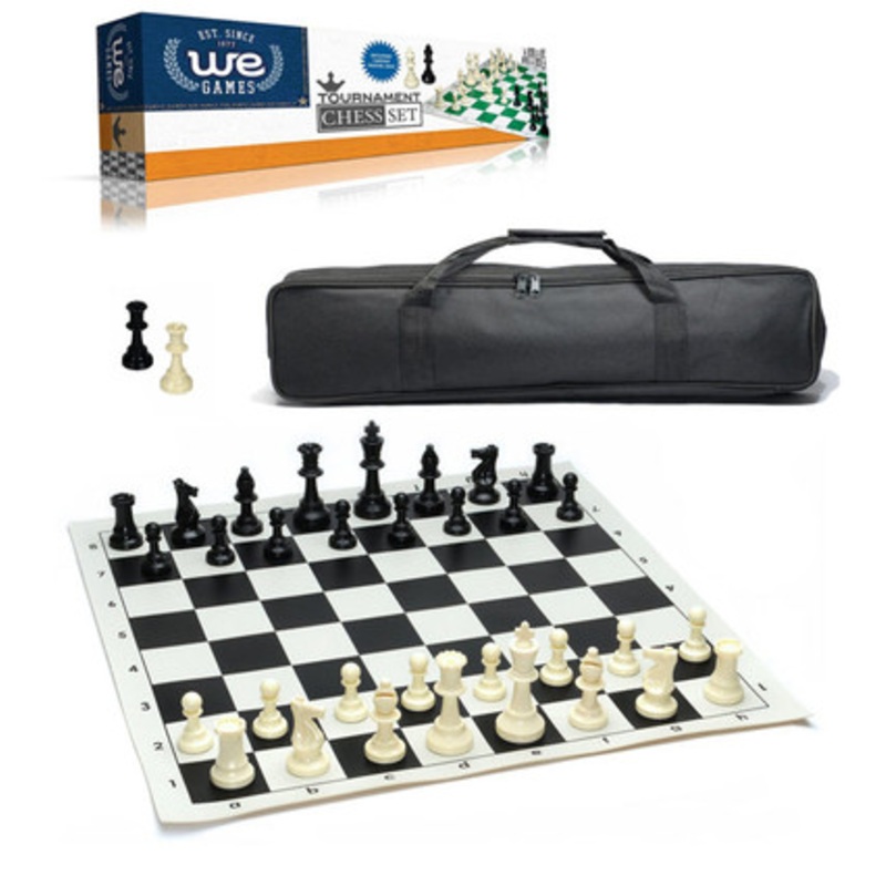 Tournament Chess Set  Roll-up Chess Board and Travel Bag