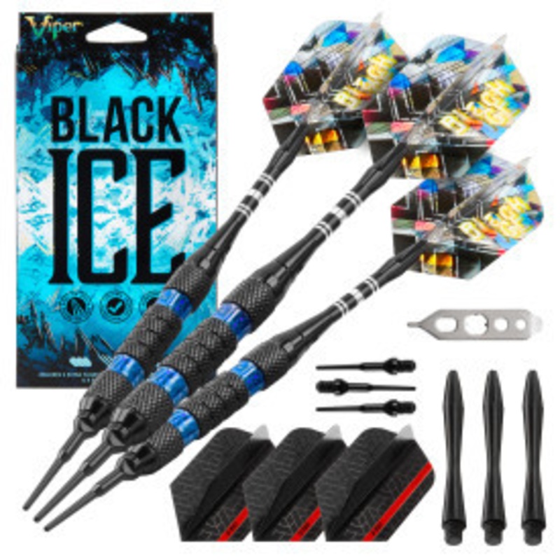 Great Lakes Dart Viper Black Ice Blue Soft Tip Darts 16g