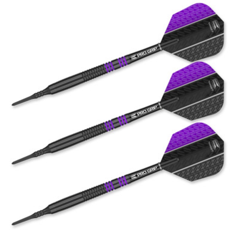 Target Vapor 8 Black Soft Tip Purple Darts 18g