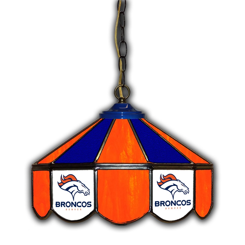 Denver Broncos  14 Glass Pub Lamp