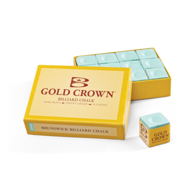 Brunswick Gold Crown Chalk 12 Cube Box – Green