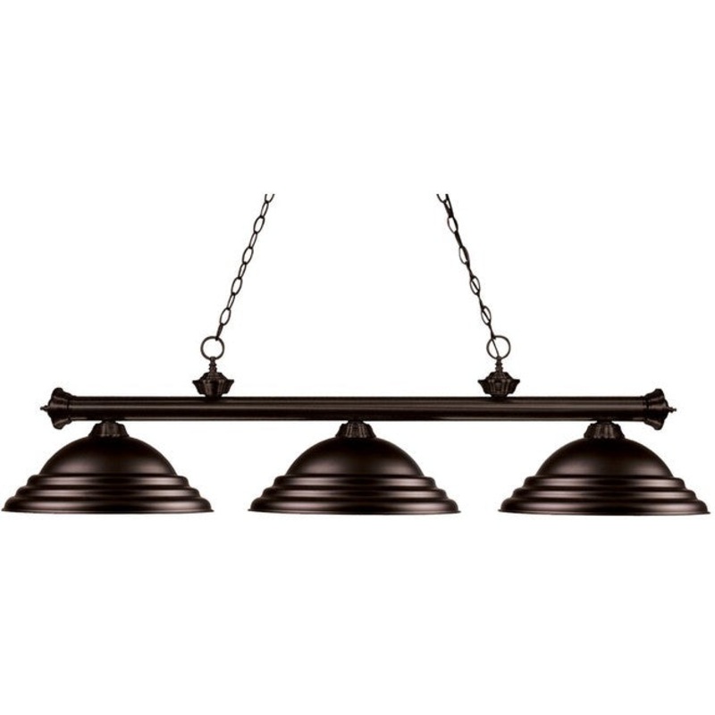 Z-Lite Riviera Bronze Stepped Pool Table light