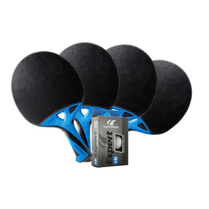 Cornilleau NEXEO X90 Carbon Weatherproof Table Tennis 4-Player Racket Set